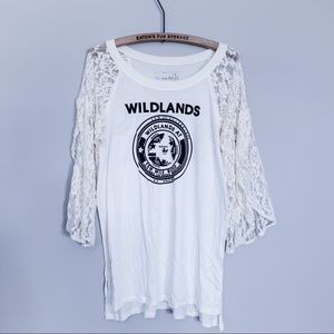 Free People Wildlands Lace Tee